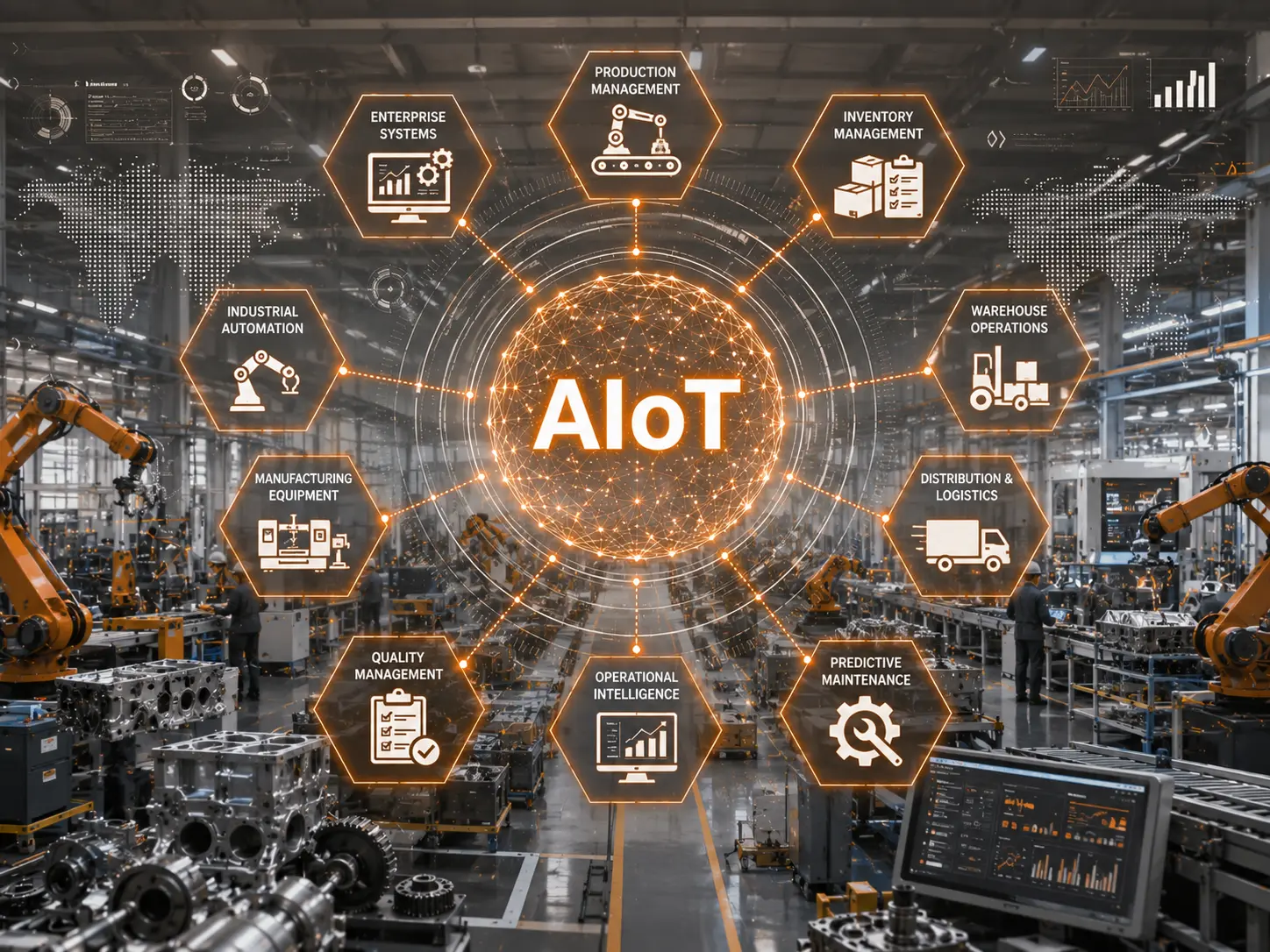 AIoT manufacturing integration for aftermarket parts operations